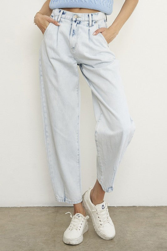 CLEARANCE - FINAL SALE - -High Rise Balloon Slouch Jeans