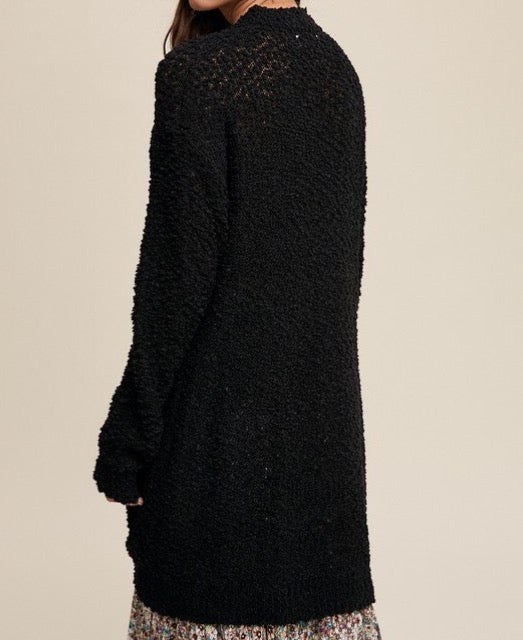 CLEARANCE - FINAL SALE - Popcorn Open Knit Cardigan Sweater