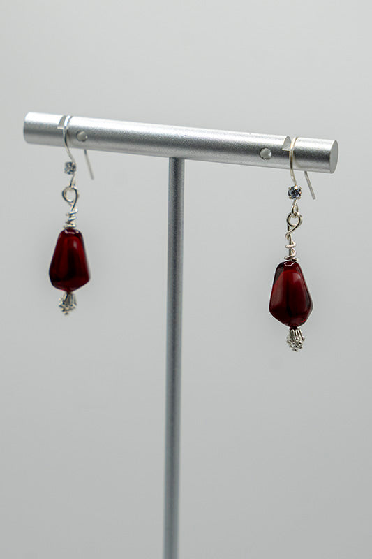 Handmade Sterling Silver Pomegranate Earrings
