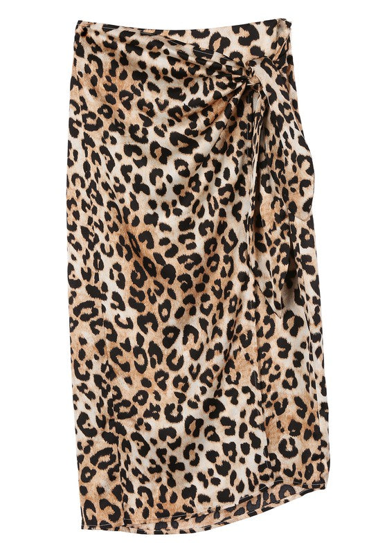 CLEARANCE - FINAL SALE - Satin Leopard Skirt