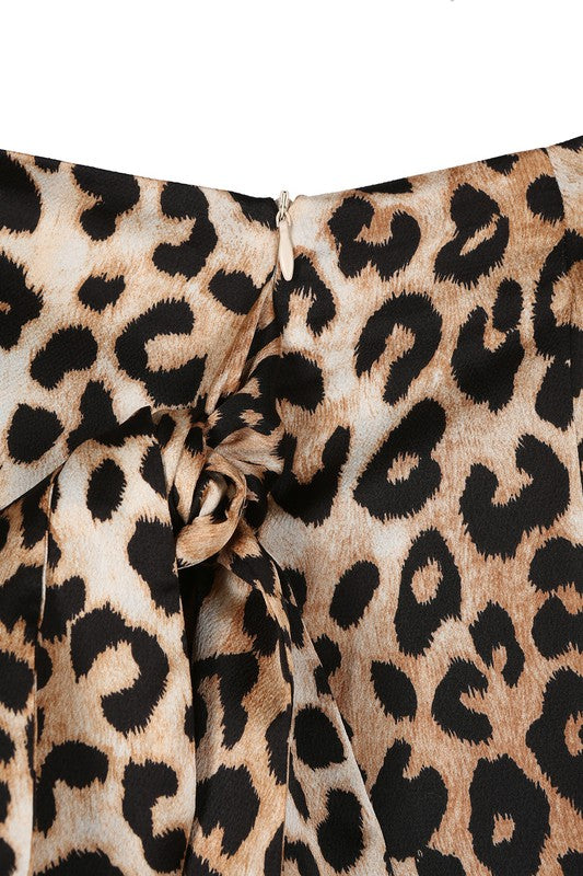 CLEARANCE - FINAL SALE - Satin Leopard Skirt