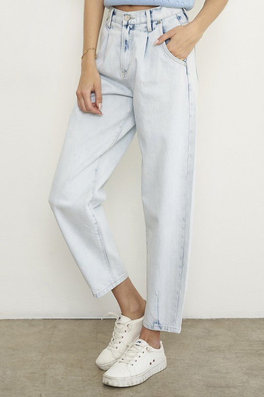 CLEARANCE - FINAL SALE - -High Rise Balloon Slouch Jeans