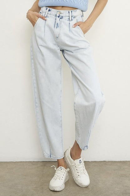 CLEARANCE - FINAL SALE - -High Rise Balloon Slouch Jeans