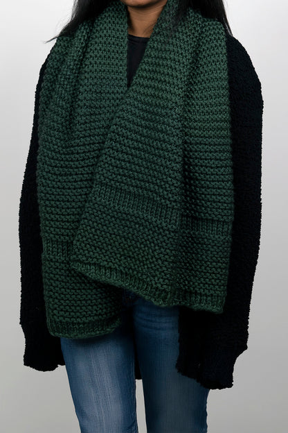 Handmade Chunky Scarf - Emerald