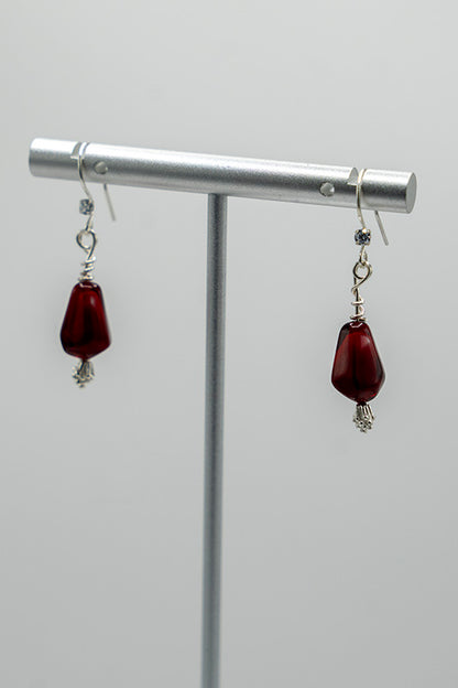Handmade Sterling Silver Pomegranate Earrings
